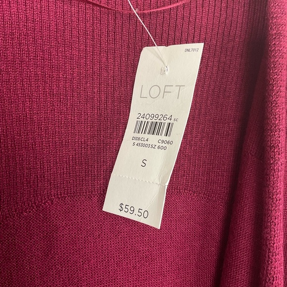 Ann Taylor Loft Red Cardigan Open Front Long Sleeve Small - Picture 4 of 6